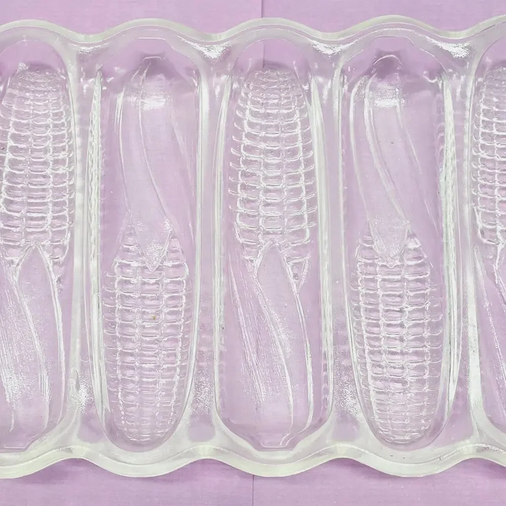 Vintage Miracle Maize Glass Cornbread Corn Stick Ear of Corn Glass Pan 6-Stick